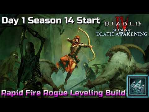 DAY 1 ENDGAME IN SEASON 14! Rapid Fire Leveling Build - Diablo 4 Lord of Hatred Death Awakening