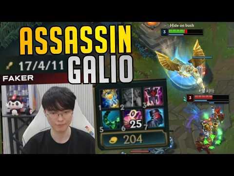 T1 Faker Plays ASSASSIN GALIO! - HIGH ELO KR Pros SoloQ Highlights